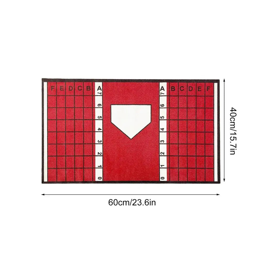Baseball and Softball Hitting Mat with Non-Slip Backing High-Visibility Stance Guide Cushioned Surface for Batting Practice