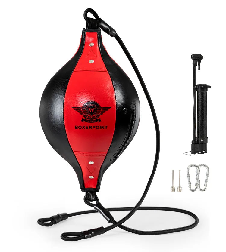 Training Boxing Double End Bag Flexible Punching Ball Hanging Elastic PU Leather Punching Bag for Gym Fitness Boxing Equipment