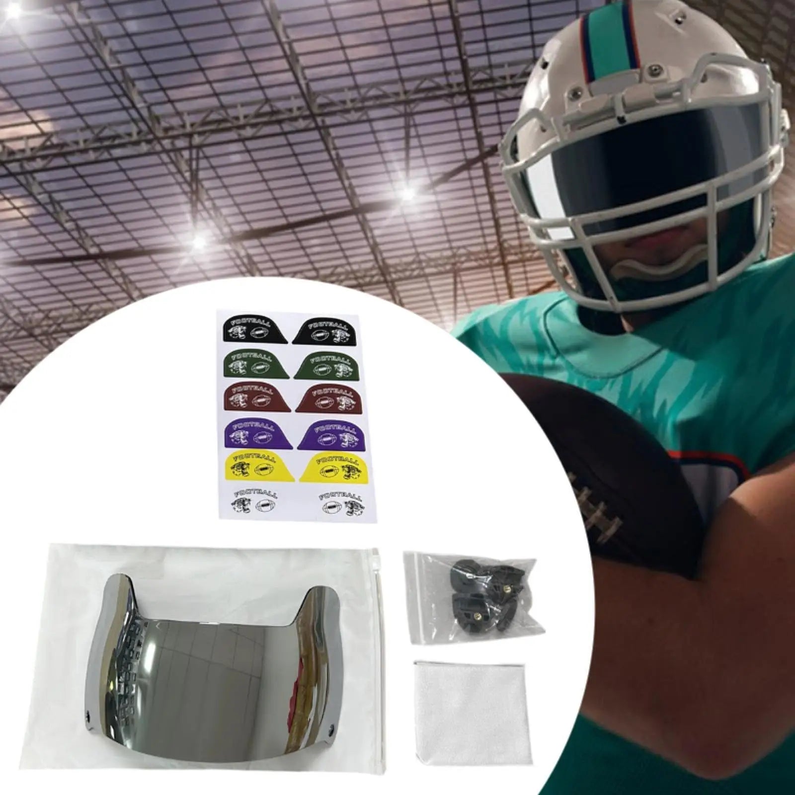 Football Visor Enhance Visibility Easy to Install Sun Protection Replacement Parts Face Mask for Adults Youth Football Helmets