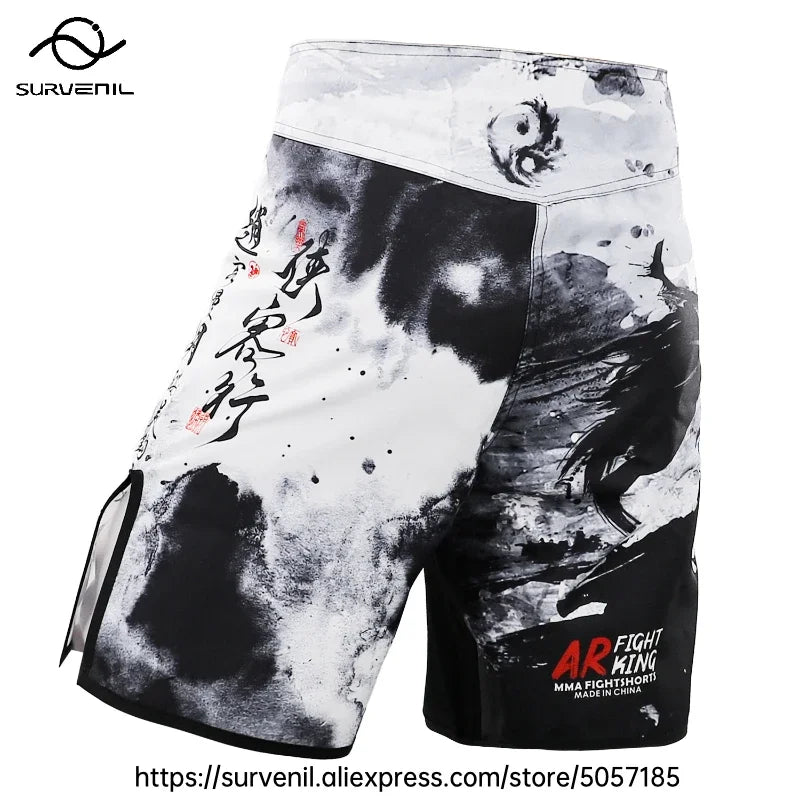 MMA Shorts Kickboxing Short Men's Fight Shorts Mixed Martial Arts BJJ Jiu Jitsu Muay Thai Pants Grappling Boxing Training Trunks