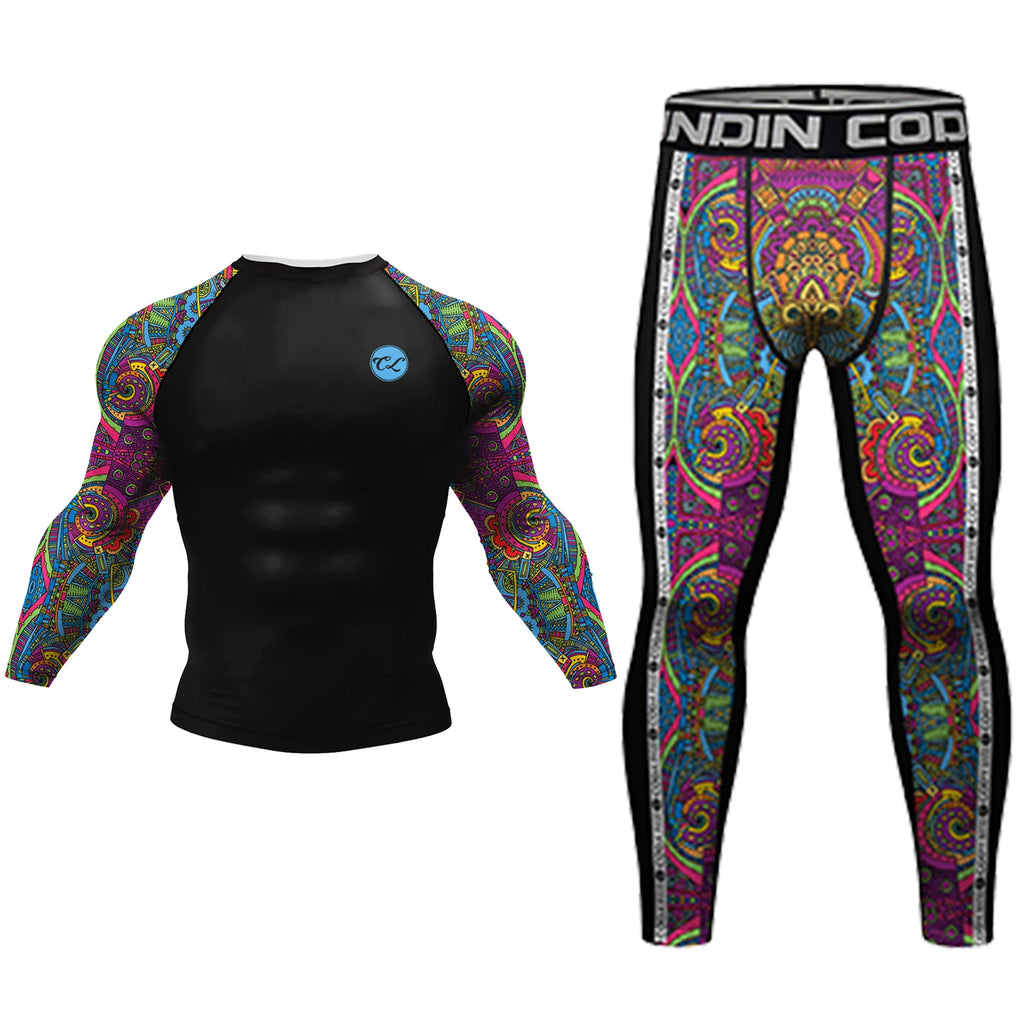 MMA Rashguard T Shirts+Pants Rash Guard Shorts BJJ Tracksuit Boxing Jerseys Muay Thai MMA Compression Men Kickboxing Sport Sets