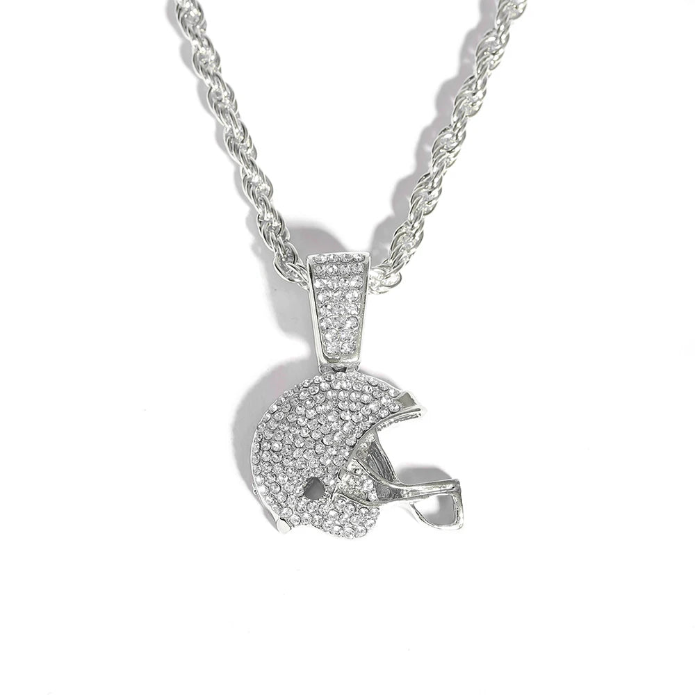 American Football Helmet Pendant For Necklace Making Rugby Ball Sports Jewelry Handcrafted Accessory NFL FOOTBALL HELMET Men