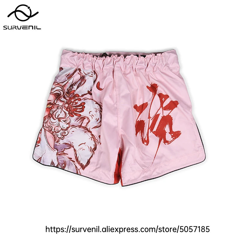 MMA Shorts Men Women Pro Style Fight Shorts for Muay Thai BJJ Training Quick Dry Split Design Jiu Jitsu Boxing Grappling Shorts