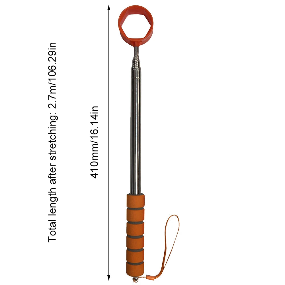 8.86 FT Telescopic Golf Ball Retriever Golf Ball Pick Up Retriever Grabber Stainless Extendable Claw Sucker Tool Golf Accessorie