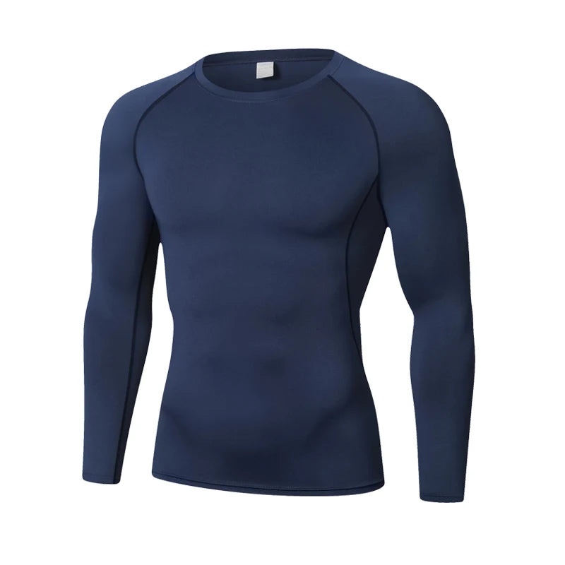 Compression Long Sleeve T Shirt Men Elastic Training T-shirt Gym Fitness Workout Tights Sport Jersey Athletic Running Shirt Men