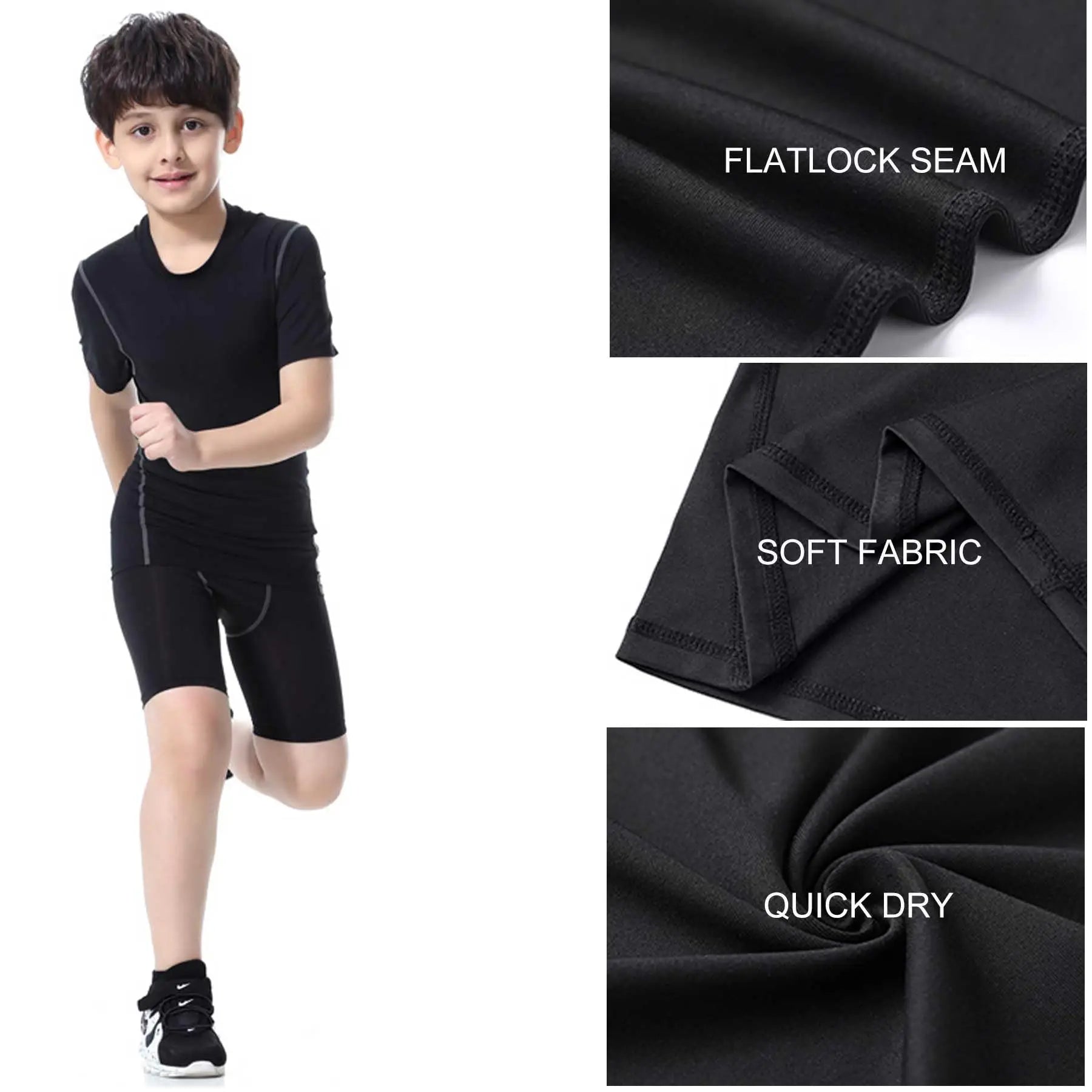 Boys Compression Shirts Short Sleeve Football Undershirt for Kid Quick Dry Athletic Baseball Youth T-Shirt Base Layer