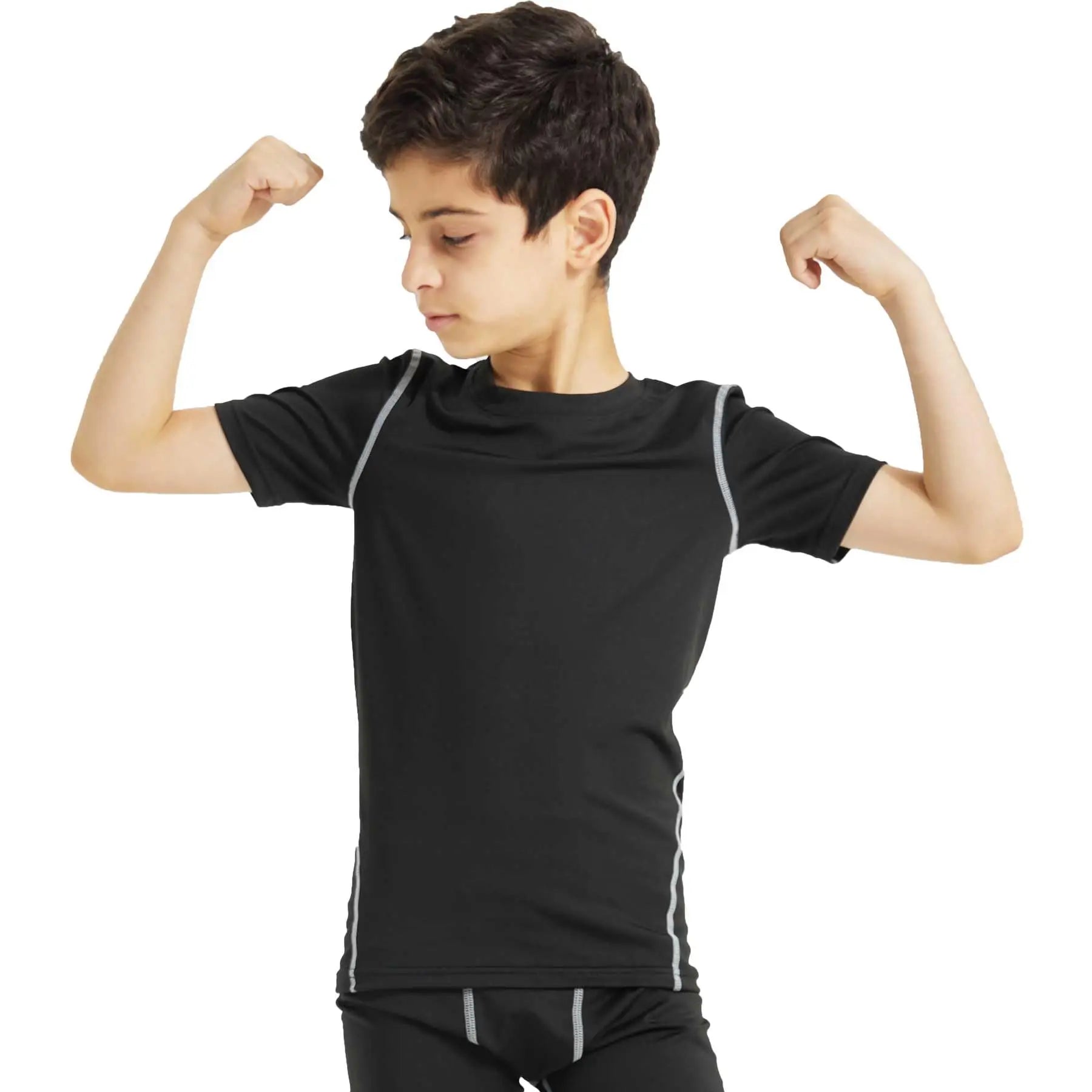 Boys Compression Shirts Short Sleeve Football Undershirt for Kid Quick Dry Athletic Baseball Youth T-Shirt Base Layer