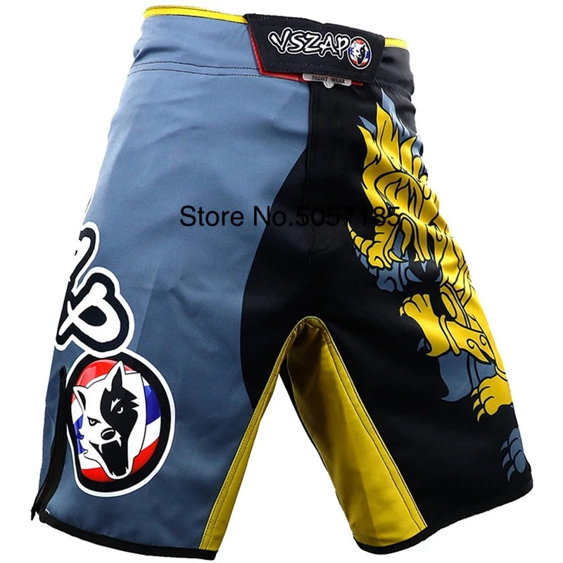 MMA Shorts Men's Boxing Pants VSZAP Kickboxing Training Grappling Shorts Gym Breathable Martial Arts Muay Thai Cage Fight Wear
