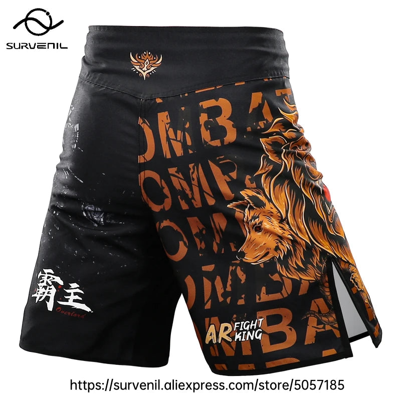 MMA Shorts Kickboxing Short Men's Fight Shorts Mixed Martial Arts BJJ Jiu Jitsu Muay Thai Pants Grappling Boxing Training Trunks