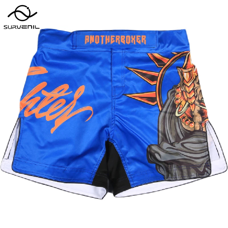 MMA Shorts Men Women Pro Style Fight Shorts for Muay Thai BJJ Training Quick Dry Split Design Jiu Jitsu Boxing Grappling Shorts