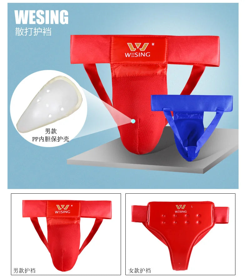 Wesing Wushu Sanda Kickboxing Protection 6 pcs Set Gear Boxing Sand Chest Head Protective Gear