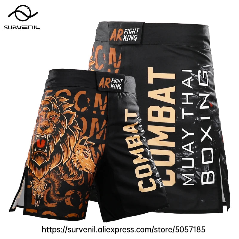 MMA Shorts Kickboxing Short Men's Fight Shorts Mixed Martial Arts BJJ Jiu Jitsu Muay Thai Pants Grappling Boxing Training Trunks
