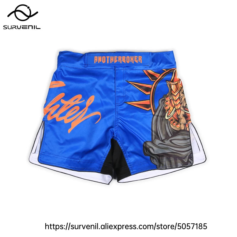 MMA Shorts Men Women Pro Style Fight Shorts for Muay Thai BJJ Training Quick Dry Split Design Jiu Jitsu Boxing Grappling Shorts