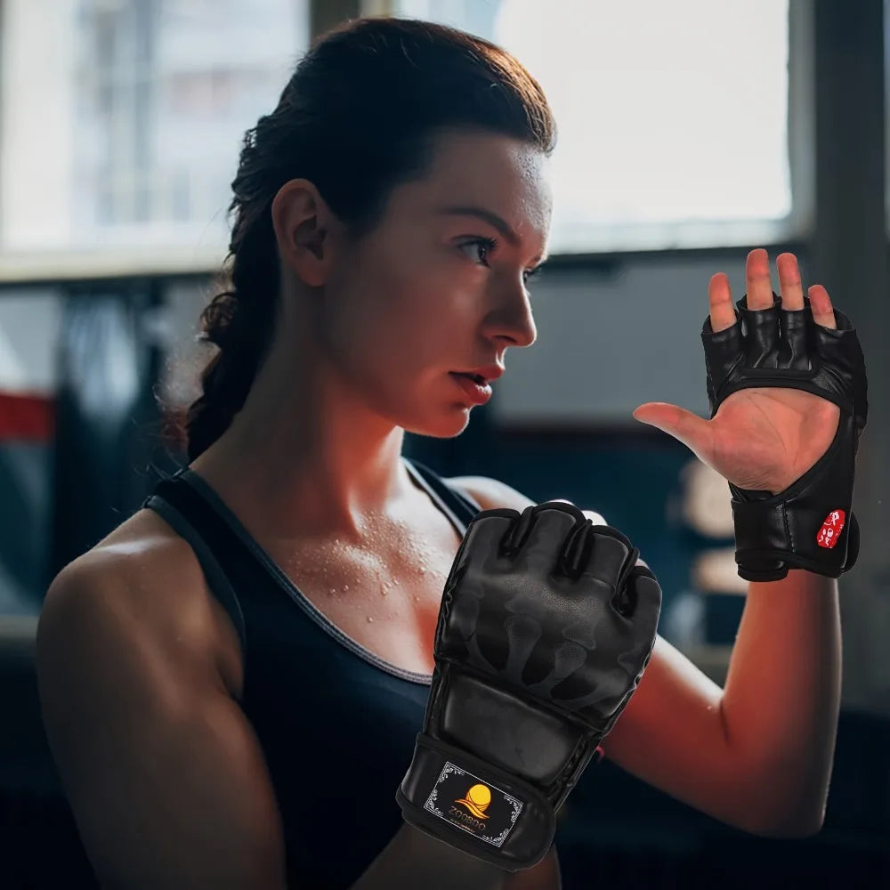 MMA Gloves Half-Finger for Men/Women for UFC Boxing Training Muay Thai Sparring Punching Bag Sanda Professional Fighting Mitts