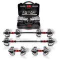 Adjustable Dumbbell Set With 3 in 1 Dumbbell Barbell Metal Connecting Rod, Chromed Weights Hardcover Gift Box
