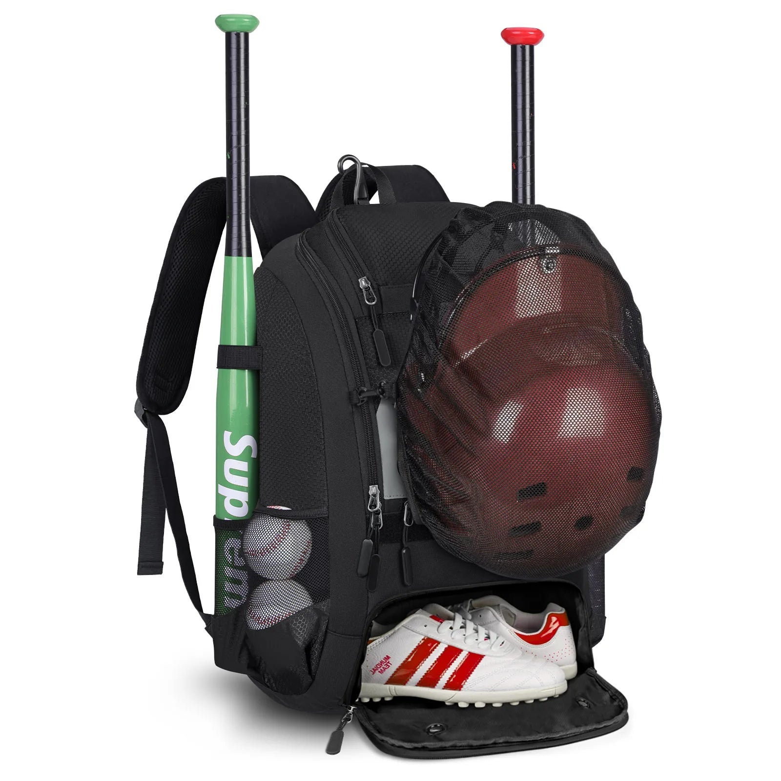 Large capacity Baseball Backpack Outdoor Sport Lightweight Backpack for Baseball Softball Bat Backpack with Shoe Compartment