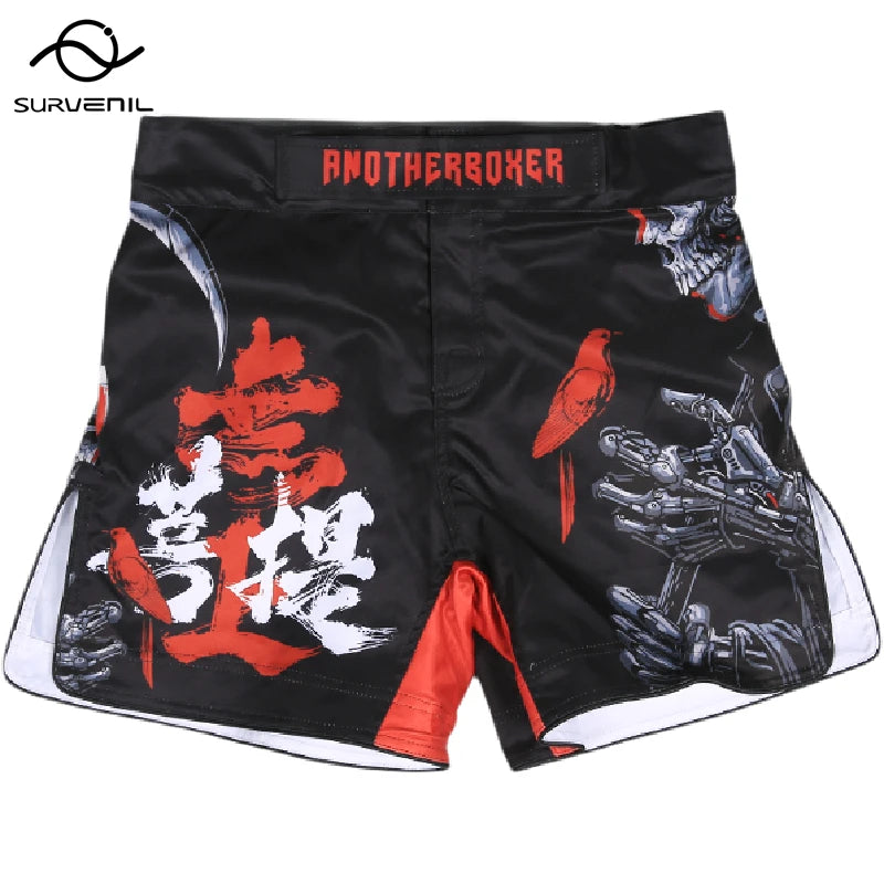 MMA Shorts Men Women Pro Style Fight Shorts for Muay Thai BJJ Training Quick Dry Split Design Jiu Jitsu Boxing Grappling Shorts