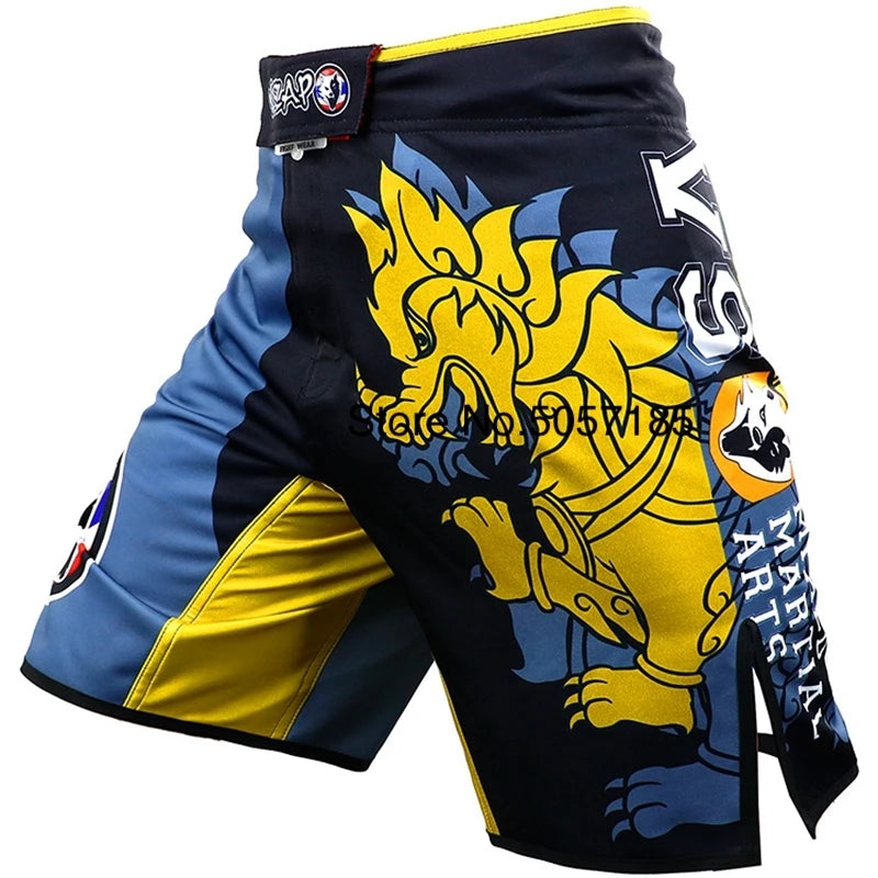 MMA Shorts Men's Boxing Pants VSZAP Kickboxing Training Grappling Shorts Gym Breathable Martial Arts Muay Thai Cage Fight Wear