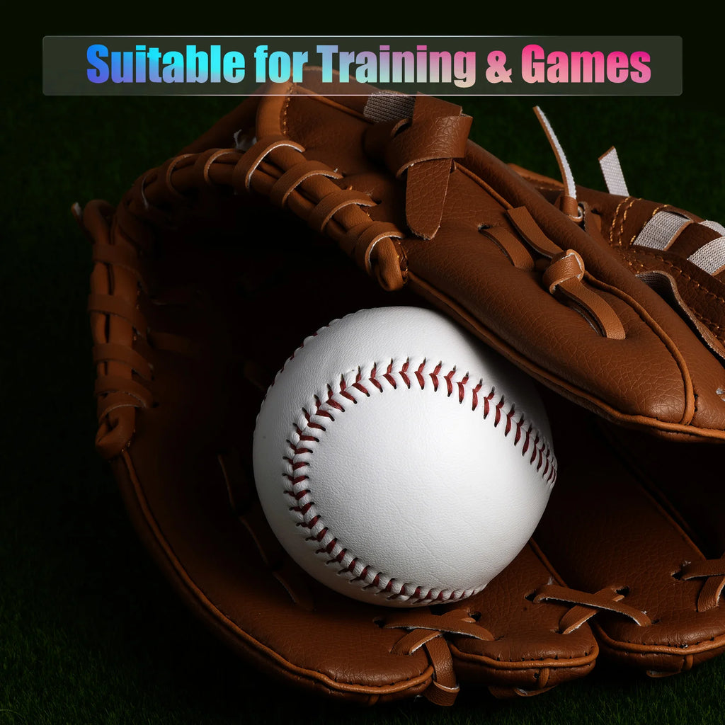 3/6/12pcs Baseball Hard Baseballs Bulk Standard Size Adult Leather Practice Training Baseball Unmarked Baseballs for Pitching 9"
