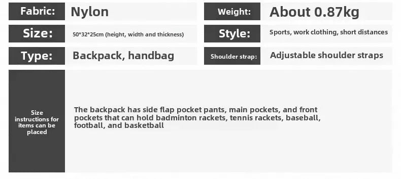 Basketball Backpack Football bag Large Sports Bag with Separate Ball Holder & Shoes Compartment, Best for Basketball, Soccer,Gym