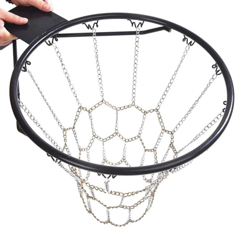 Outdoor Basketball Classic Sport Steel Chain Basketball Net Galvanized Steel Chain Durable Basketball Target Net