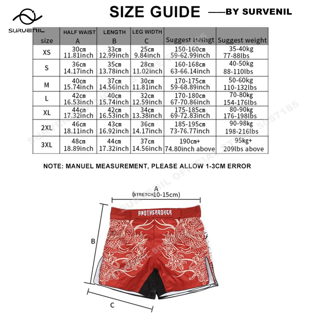 MMA Shorts Men Women Pro Style Fight Shorts for Muay Thai BJJ Training Quick Dry Split Design Jiu Jitsu Boxing Grappling Shorts