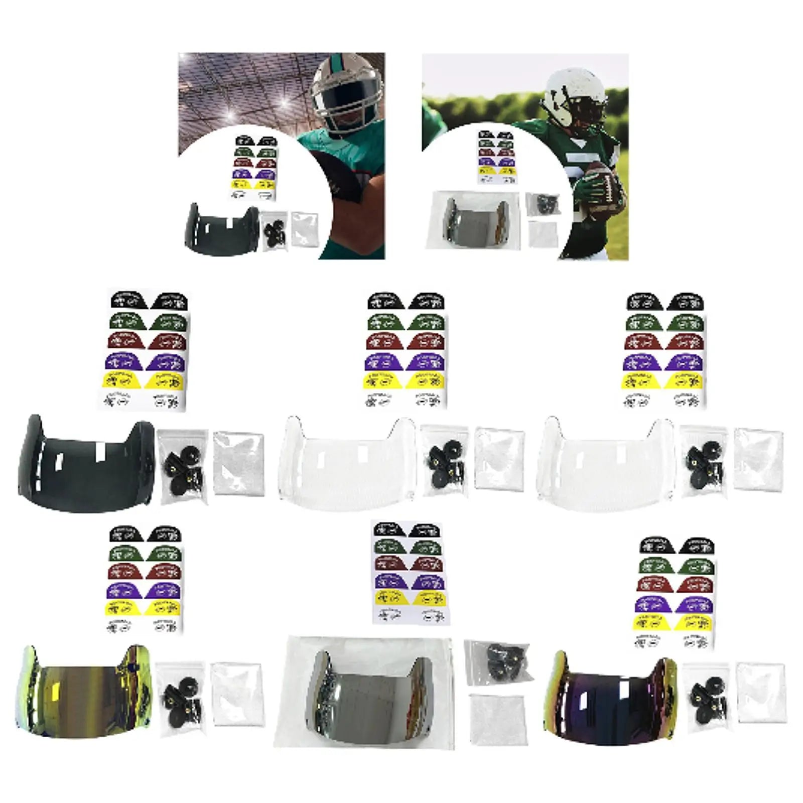 Football Visor Enhance Visibility Easy to Install Sun Protection Replacement Parts Face Mask for Adults Youth Football Helmets