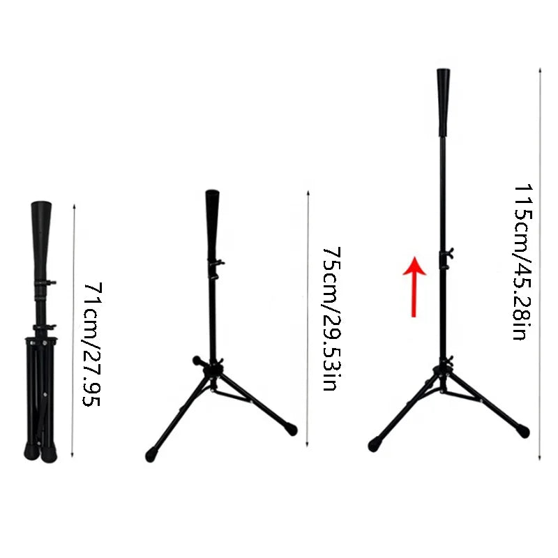 Baseball Batting Tee Tripod Adjustable Tripod Stand Tee for Hitting Training Practice Portable Foldable for Adult Kids Beginner