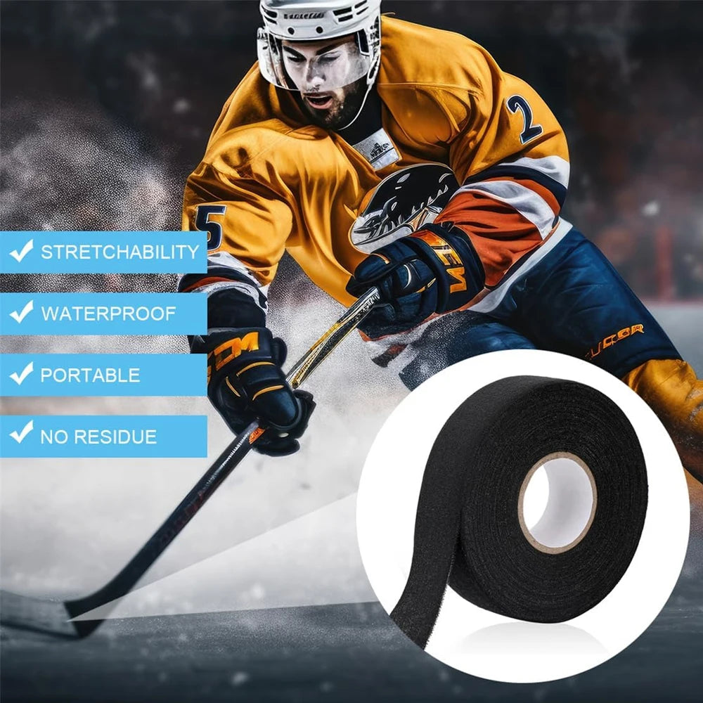 4PCS Hockey Tape,Strong Adhesive Goon Tape,Multipurpose Cloth Tape 2.5cm x 25m Each Roll,Hockey Stick Tapes for Sports,Handles