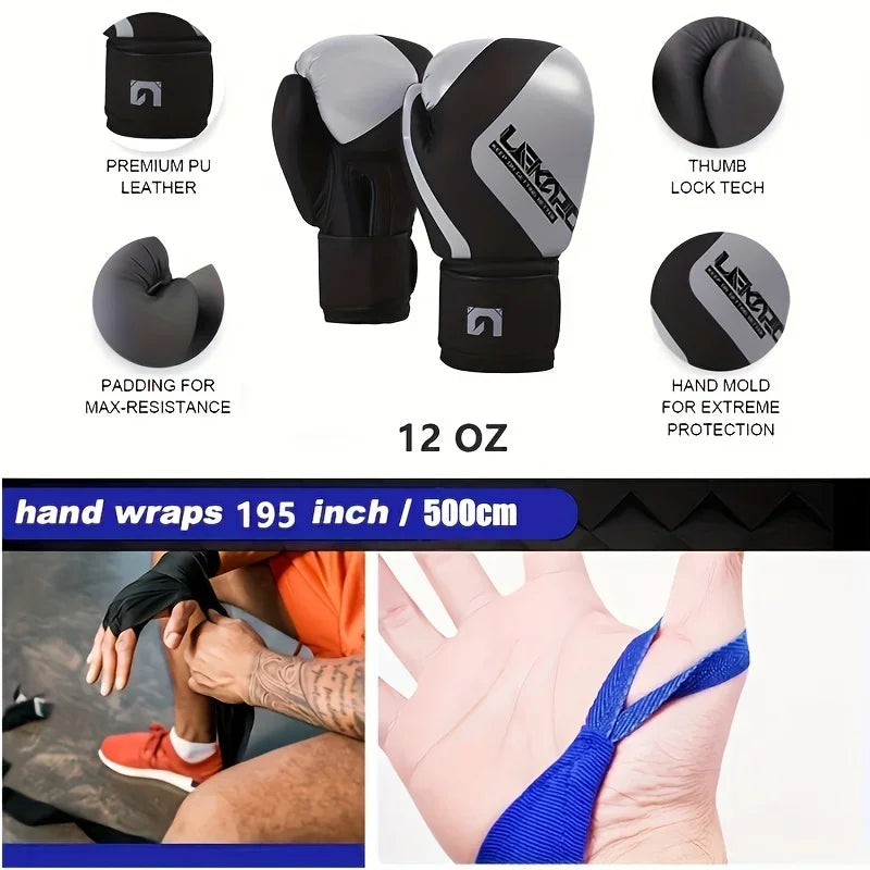 Heavy Duty Hanging Punching Bag (Unfilled) for Boxing, MMA, Kickboxing - Training Punching Bag with Gloves - Gift for Boxing Lov