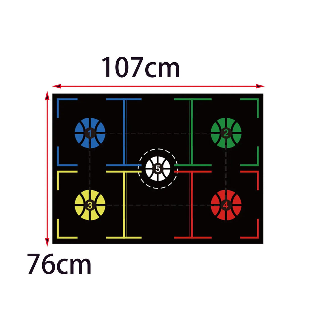 Basketball Training Mat Nonslip Mute Dribbling Ball Control Basketball Footstep Mat Basketball Footwork Mat for Kids Adults