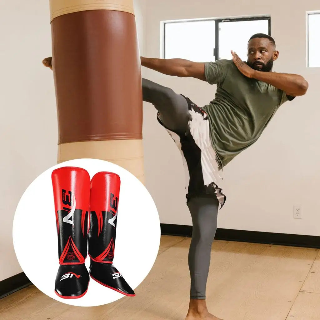 Shin Guards Protective Leg Taekwondo Kickboxing Equipment Kung Fu Training,Boxing Karate Equipment Protect Ankle Foot Leg