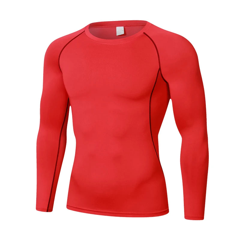 Compression Long Sleeve T Shirt Men Elastic Training T-shirt Gym Fitness Workout Tights Sport Jersey Athletic Running Shirt Men