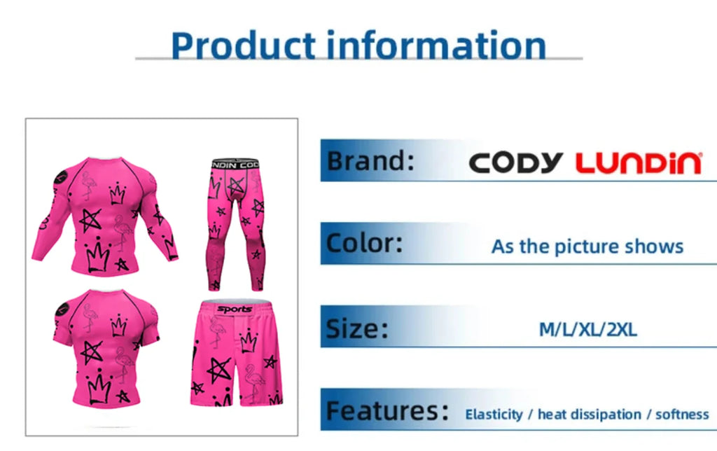 MMA Rashguard T Shirts+Pants Rash Guard Shorts BJJ Tracksuit Boxing Jerseys Muay Thai MMA Compression Men Kickboxing Sport Sets