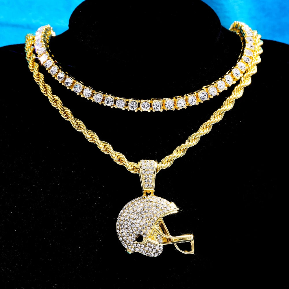 American Football Helmet Pendant For Necklace Making Rugby Ball Sports Jewelry Handcrafted Accessory NFL FOOTBALL HELMET Men