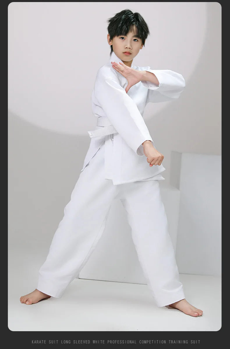 New Breathable karate uniform for kids and adults lightweight pants and jackets martial arts uniform with free belt for students