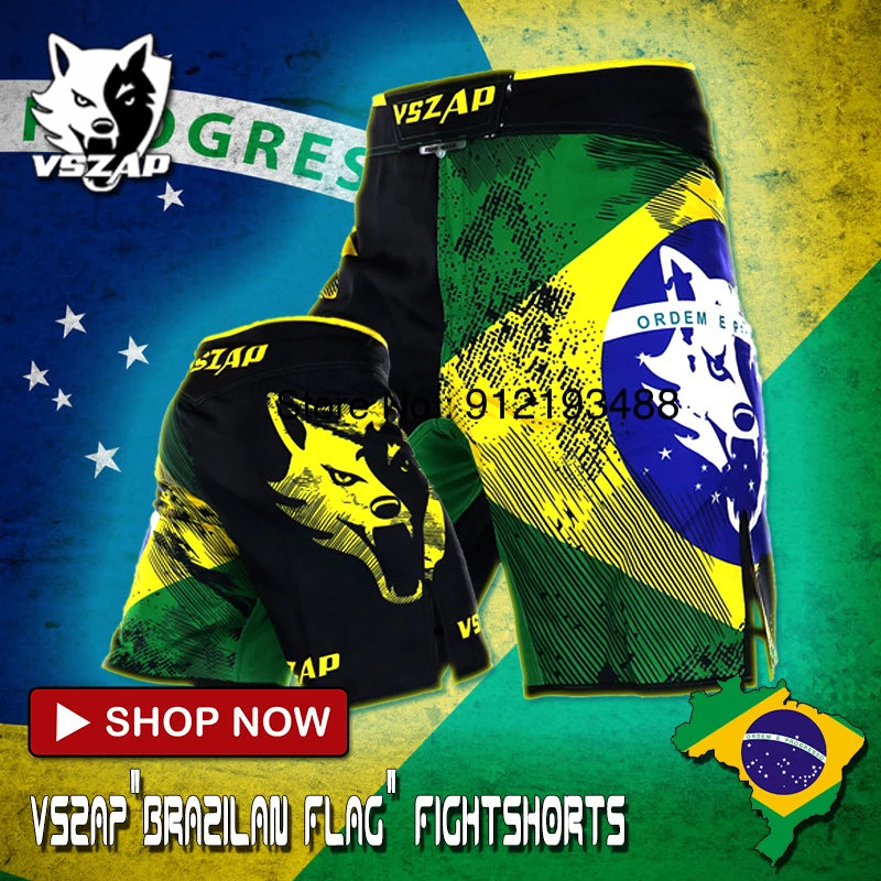 MMA Shorts Men's Boxing Pants VSZAP Kickboxing Training Grappling Shorts Gym Breathable Martial Arts Muay Thai Cage Fight Wear