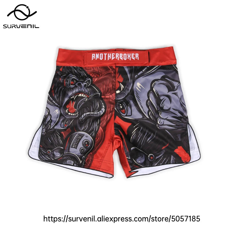 MMA Shorts Men Women Pro Style Fight Shorts for Muay Thai BJJ Training Quick Dry Split Design Jiu Jitsu Boxing Grappling Shorts