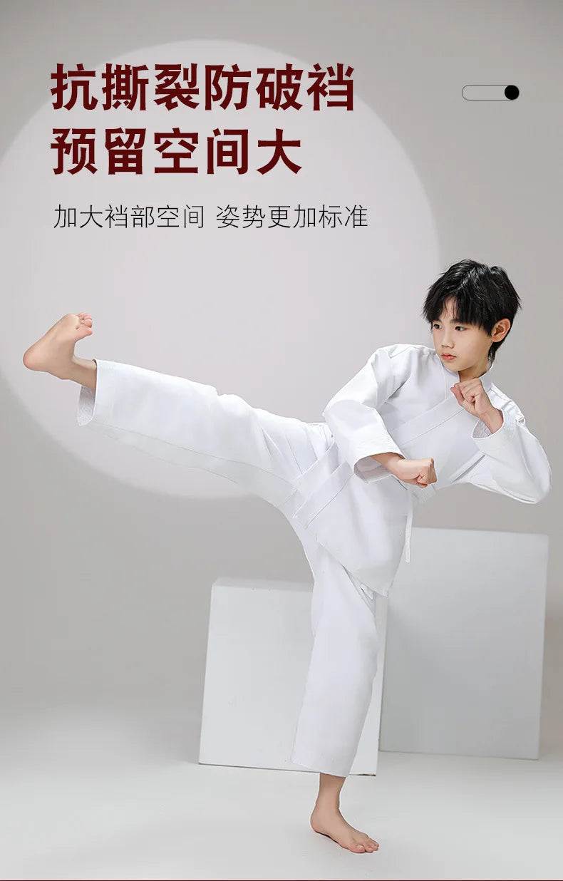 New Breathable karate uniform for kids and adults lightweight pants and jackets martial arts uniform with free belt for students