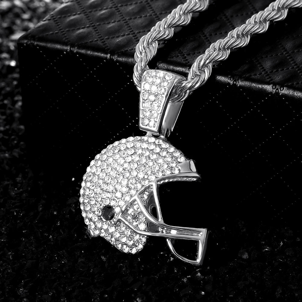 American Football Helmet Pendant For Necklace Making Rugby Ball Sports Jewelry Handcrafted Accessory NFL FOOTBALL HELMET Men