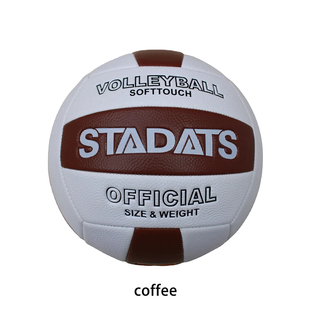 Size 5 Volleyball Professional Volleyballs Middle Primary School Training Soft PU Leak-proof Beach Balls Coffee