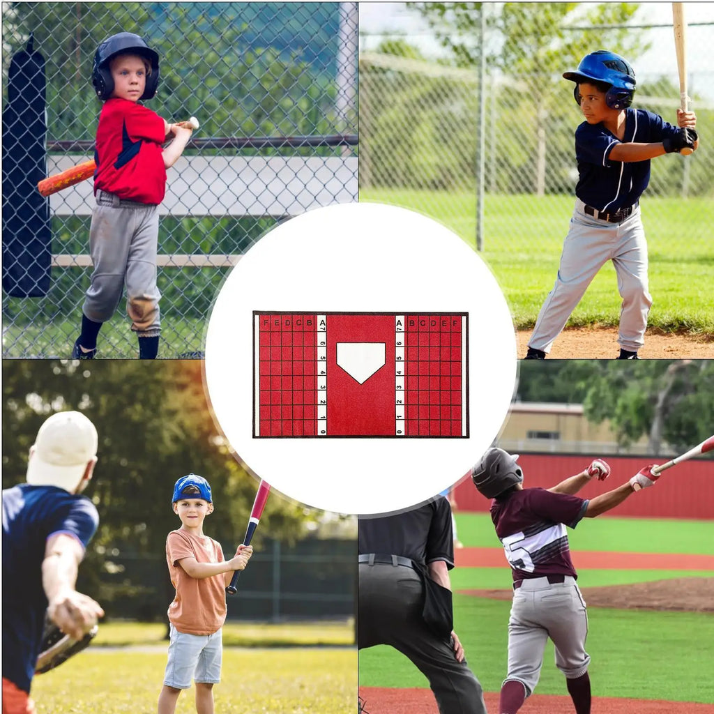 Baseball and Softball Hitting Mat with Non-Slip Backing High-Visibility Stance Guide Cushioned Surface for Batting Practice