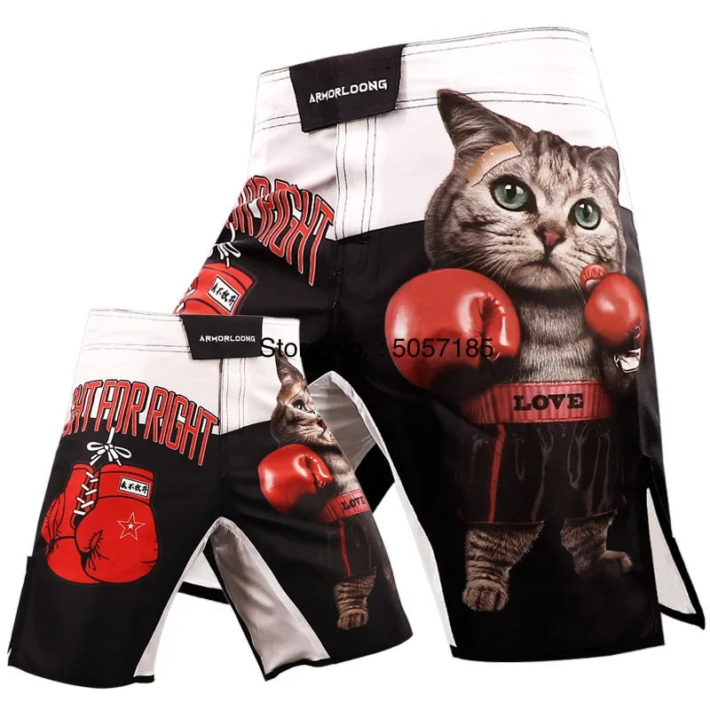 MMA Shorts Kickboxing Short Men's Fight Shorts Mixed Martial Arts BJJ Jiu Jitsu Muay Thai Pants Grappling Boxing Training Trunks
