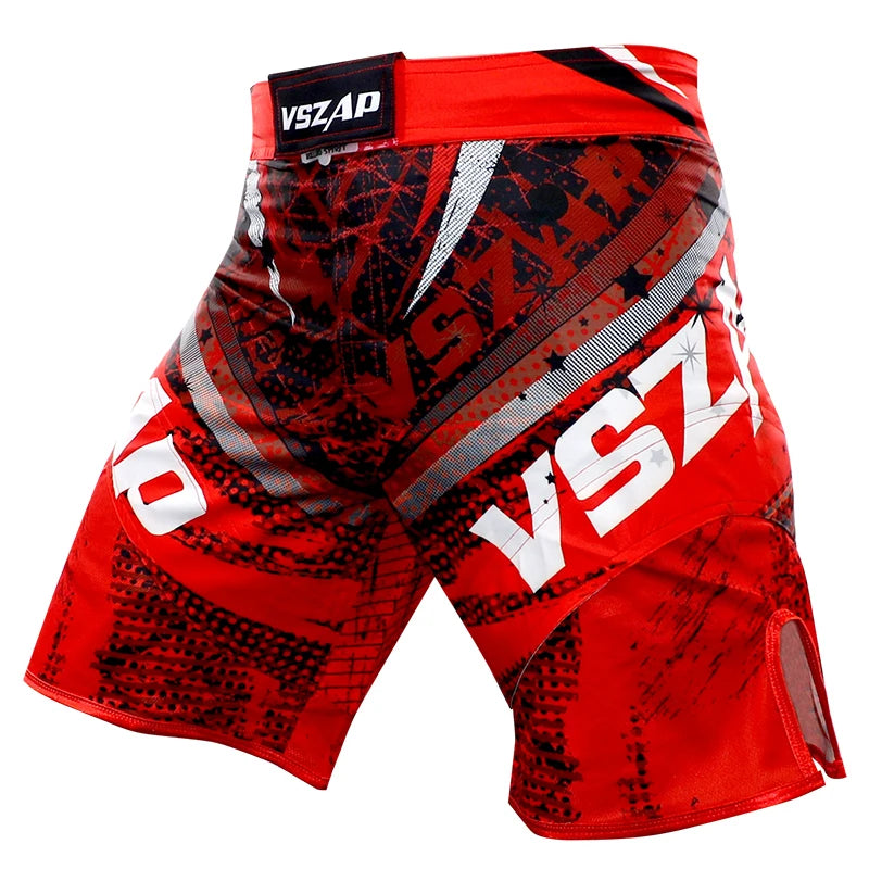 MMA Shorts Men's Boxing Pants VSZAP Kickboxing Training Grappling Shorts Gym Breathable Martial Arts Muay Thai Cage Fight Wear