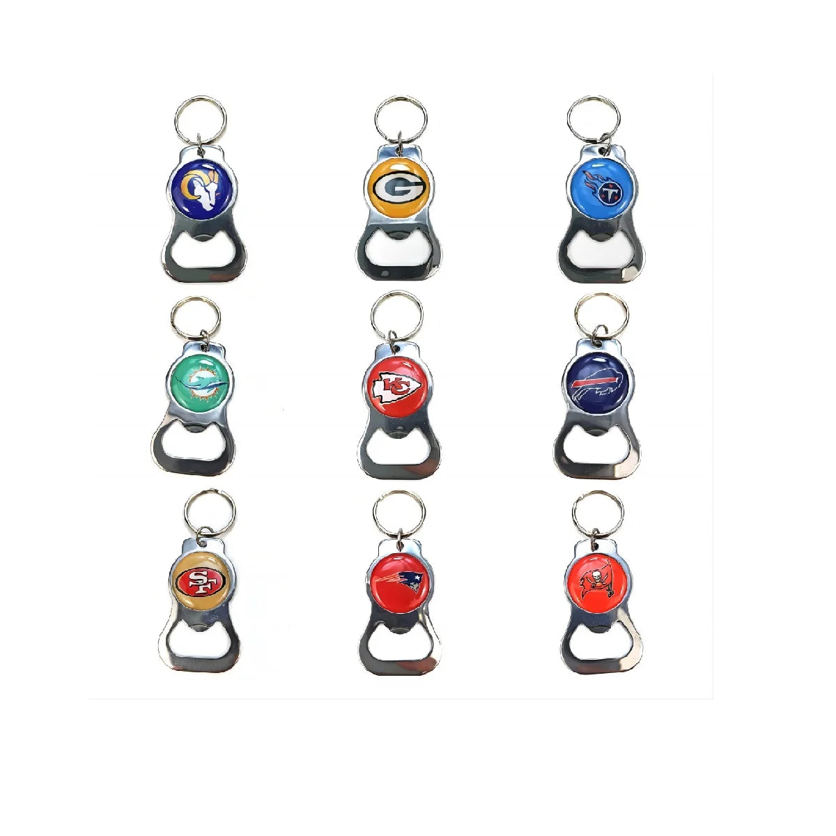 Beer Bottle Opener Keychain Stainless Steel Football nfl Charm Keychains Jewelry Gift
