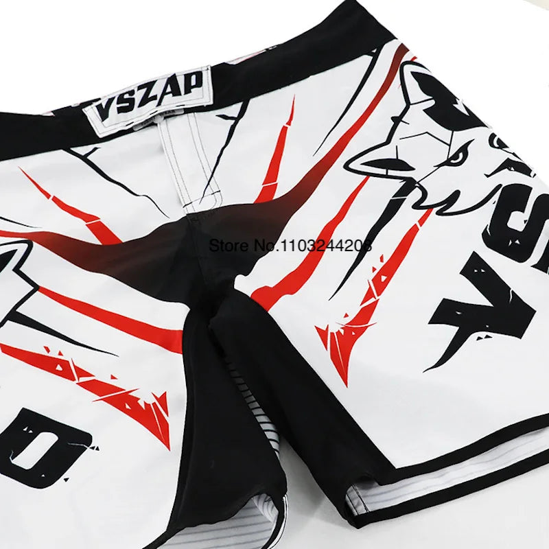 MMA Shorts Men's Boxing Pants VSZAP Kickboxing Training Grappling Shorts Gym Breathable Martial Arts Muay Thai Cage Fight Wear