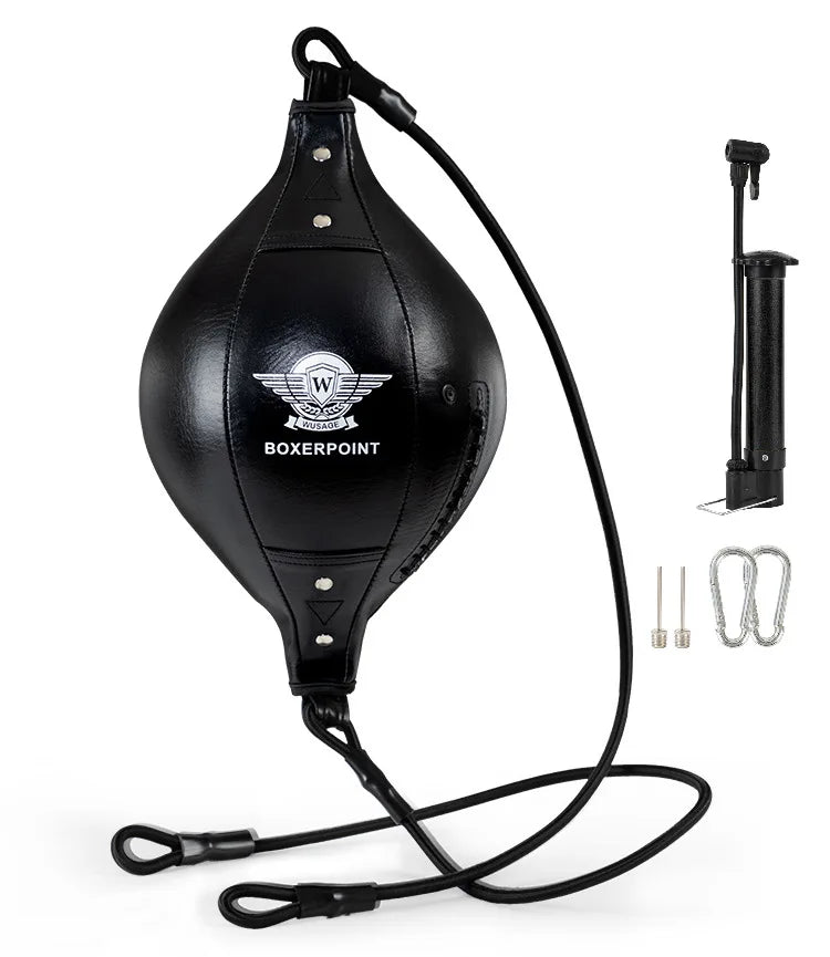 Training Boxing Double End Bag Flexible Punching Ball Hanging Elastic PU Leather Punching Bag for Gym Fitness Boxing Equipment