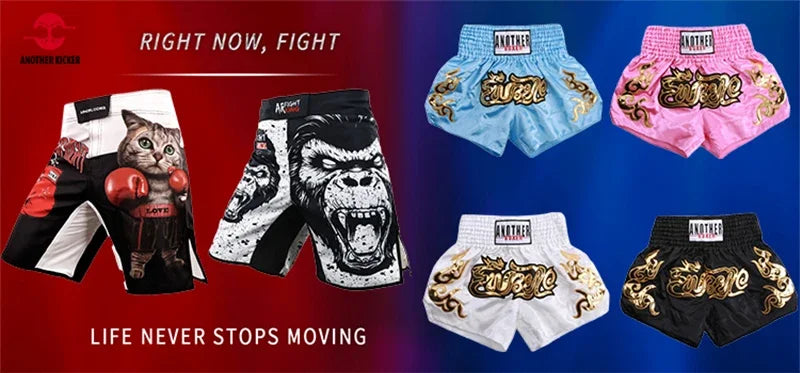 MMA Shorts Kickboxing Short Men's Fight Shorts Mixed Martial Arts BJJ Jiu Jitsu Muay Thai Pants Grappling Boxing Training Trunks