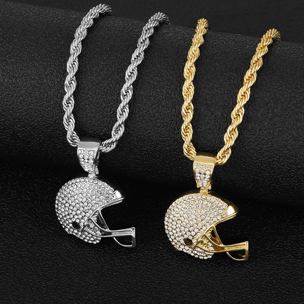 American Football Helmet Pendant For Necklace Making Rugby Ball Sports Jewelry Handcrafted Accessory NFL FOOTBALL HELMET Men