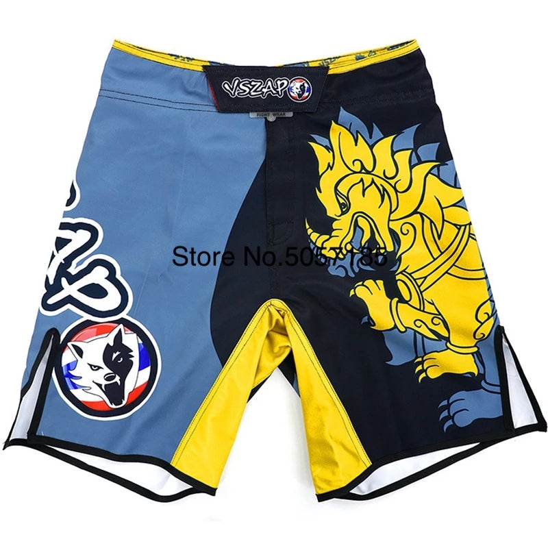 MMA Shorts Men's Boxing Pants VSZAP Kickboxing Training Grappling Shorts Gym Breathable Martial Arts Muay Thai Cage Fight Wear